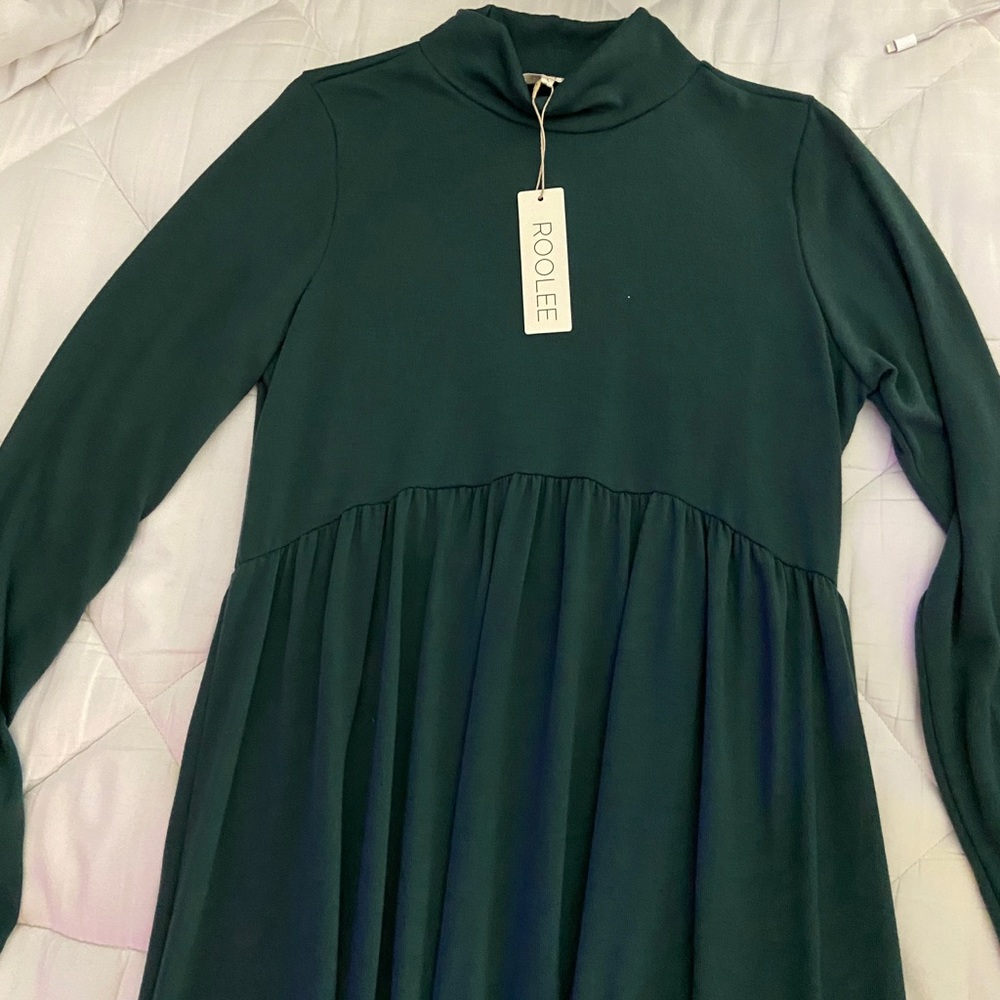 roolee mock neck midi dress